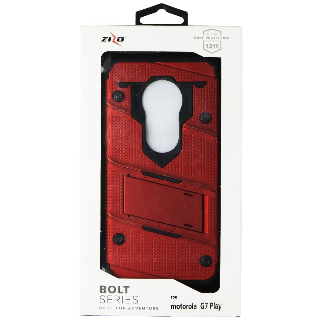 Zizo Bolt Series Case and Holster for Motorola G7 Play - Red/Black (Refurbished) Image 1