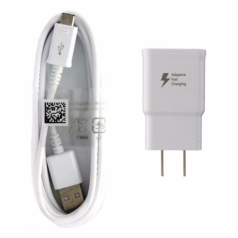 OEM Samsung Adaptive Fast Wall Charger EP-TA20JWE and ECB-DU4EWE Micro-USB Cable (Refurbished) Image 1