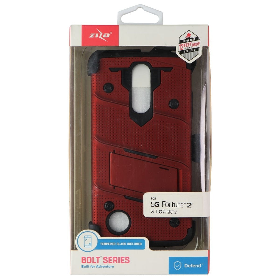 Zizo Bolt Series Case and Holster for LG Fortune 2 / Aristo 2 - Red (Refurbished) Image 1