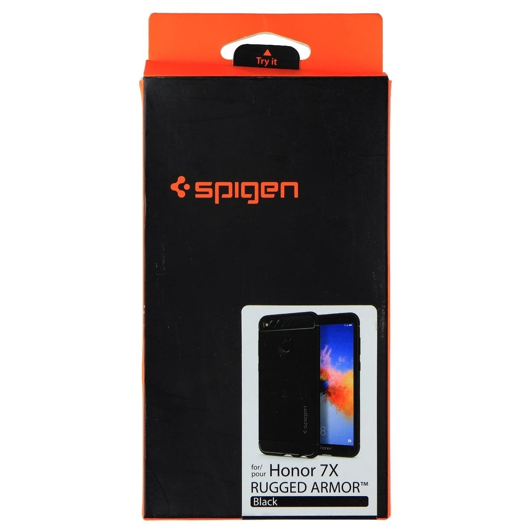 Spigen Rugged Armor Flexible Case for Honor 7X Smartphone (2017) - Black (Refurbished) Image 1