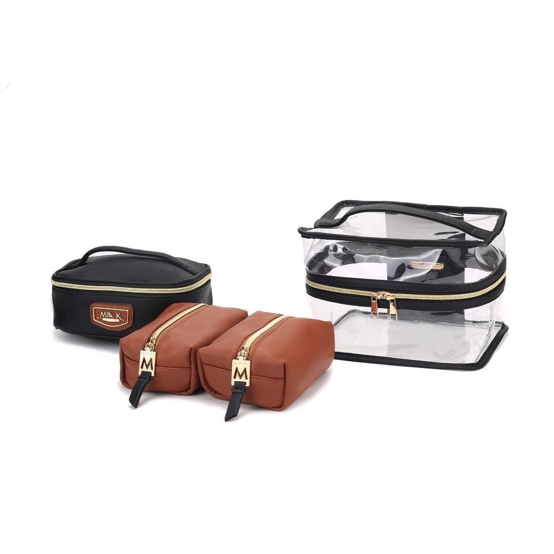 MKF Collection Emma Cosmetic 4 Pc Set Multi-Compartment Handbag by Mia K. Image 2