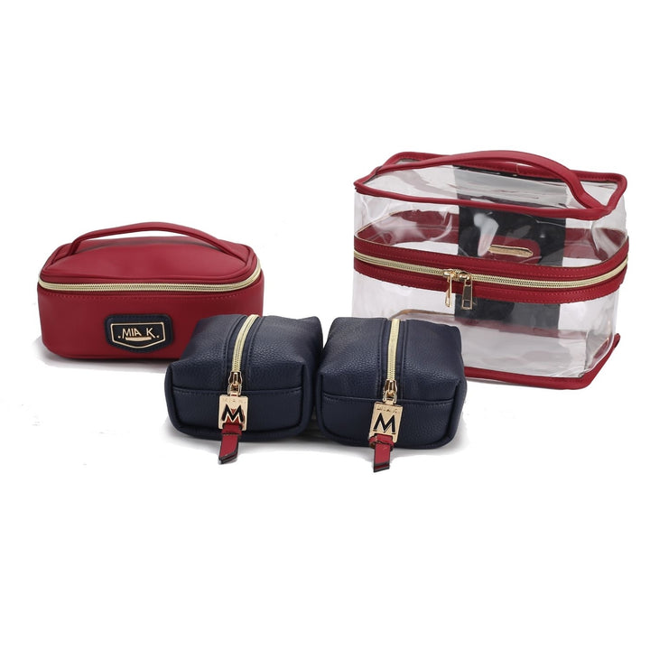 MKF Collection Emma Cosmetic 4 Pc Set Multi-Compartment Handbag by Mia K. Image 4