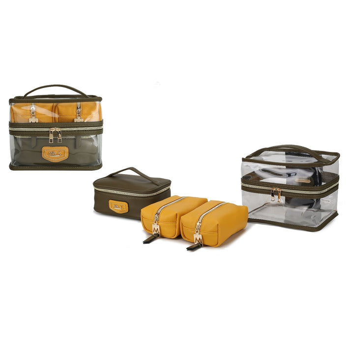 MKF Collection Emma Cosmetic 4 Pc Set Multi-Compartment Handbag by Mia K. Image 7