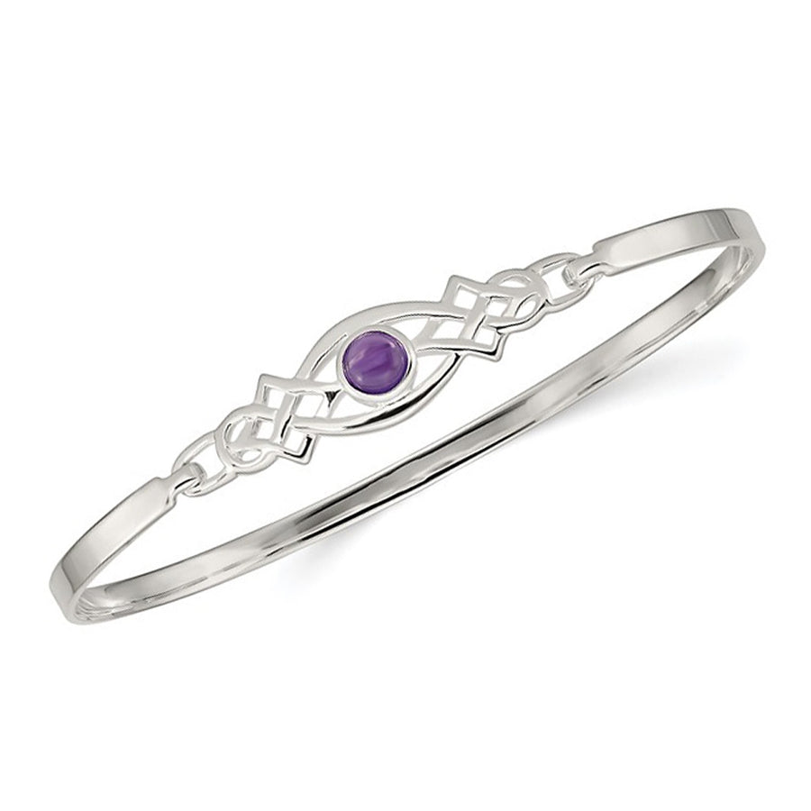 Sterling Silver Purple Amethyst Bangle Bracelet Image 1