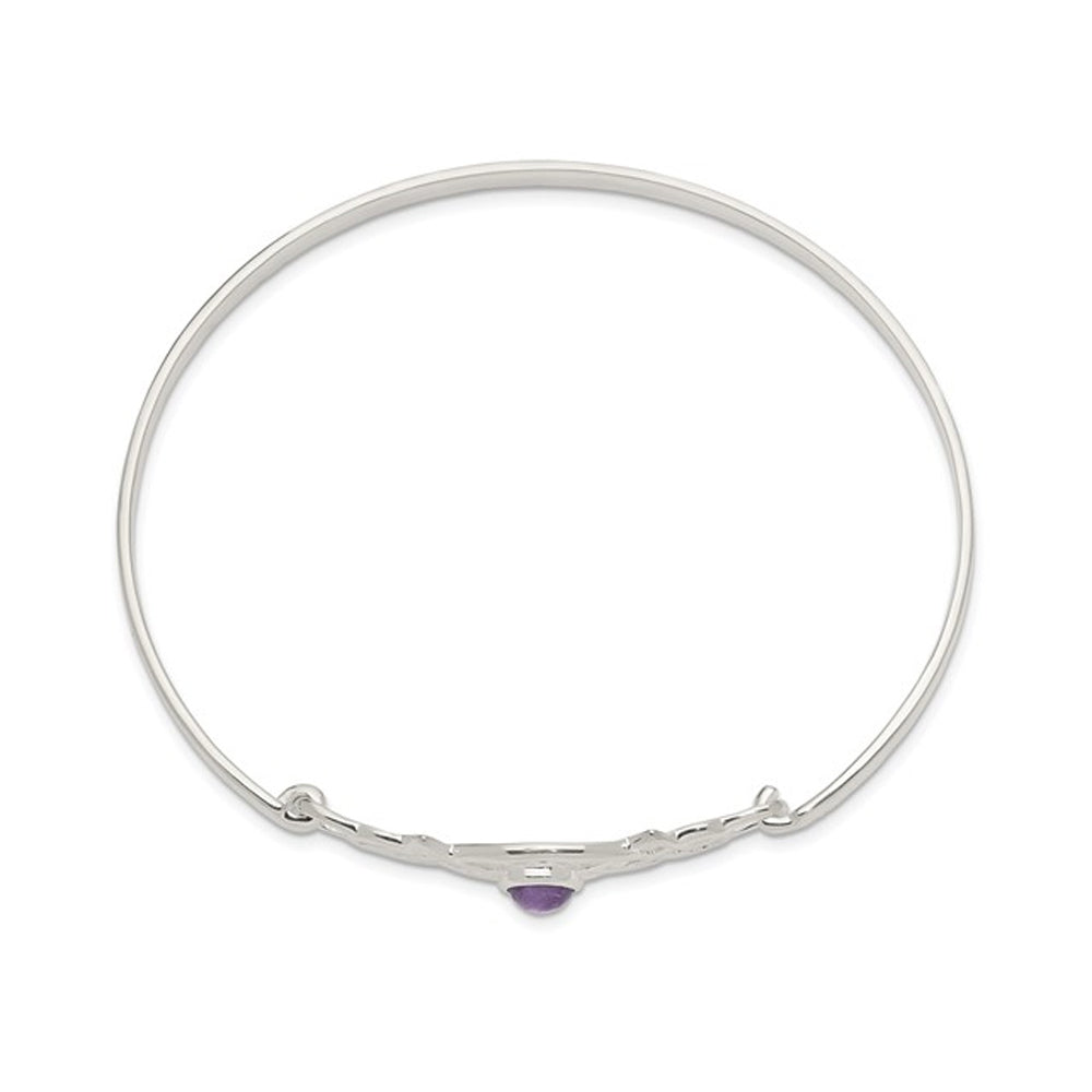 Sterling Silver Purple Amethyst Bangle Bracelet Image 4