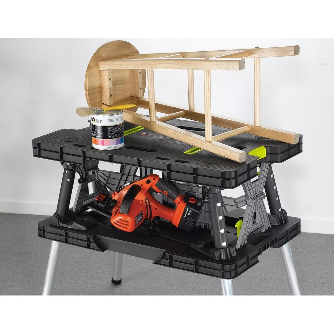 Keter Folding Work Table with Two Adjustable Clamps Image 4