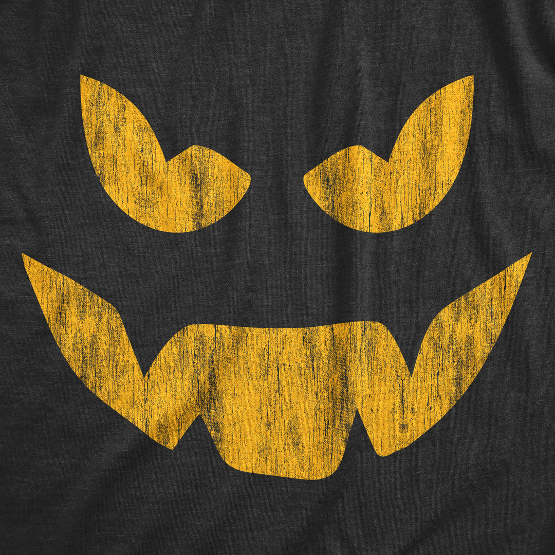 Mens Evil Eddie Pumpkin T Shirt Funny Halloween Jack O Lantern Dark Smile Tee For Guys Image 2