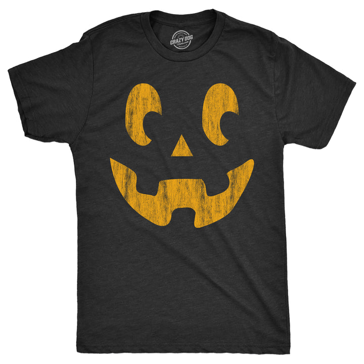 Mens Side Eye Steve Pumpkin T Shirt Funny Halloween Jack O Lantern Weird Smile Tee For Guys Image 1