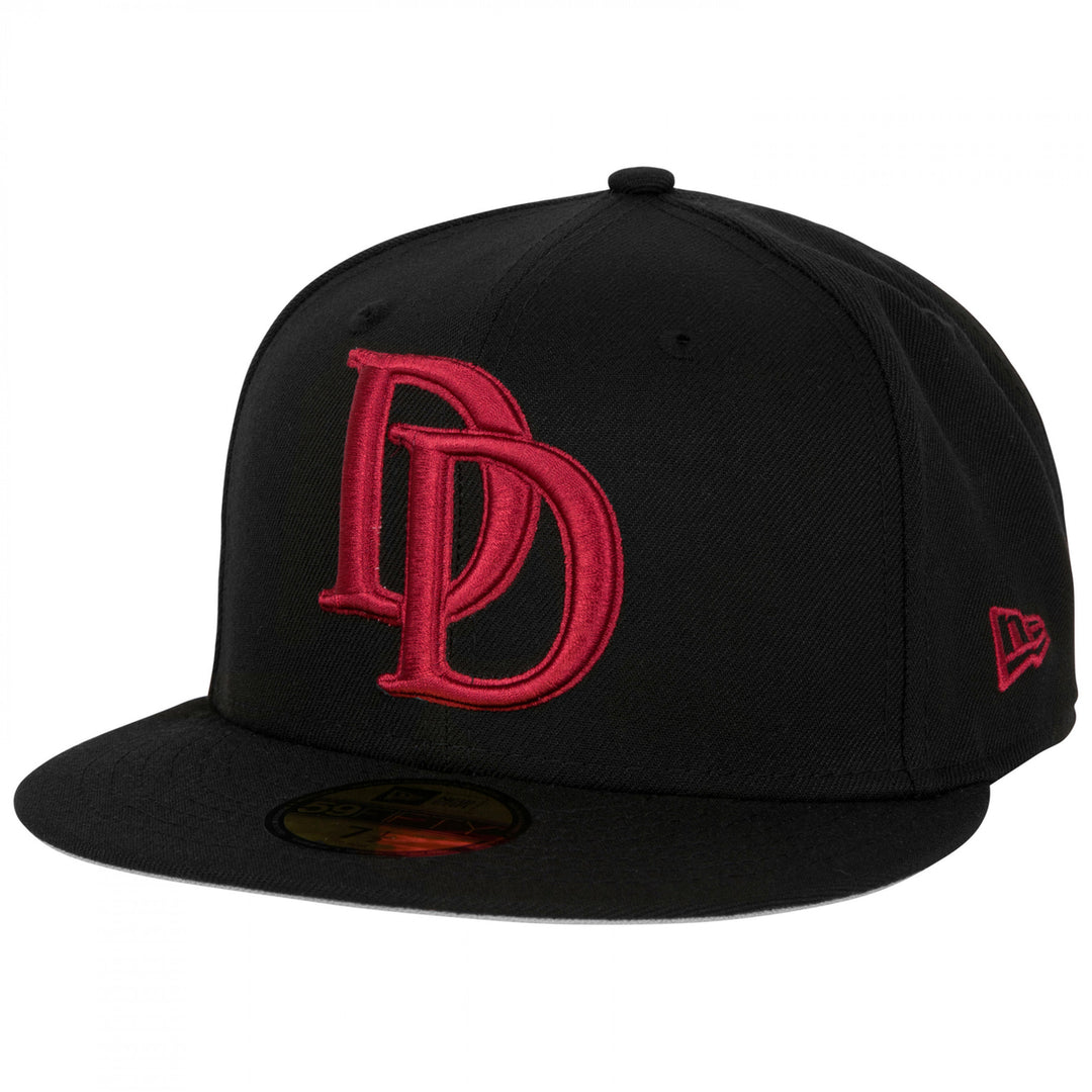 Daredevil Logo Black Colorway Era 59Fifty Fitted Hat Image 1