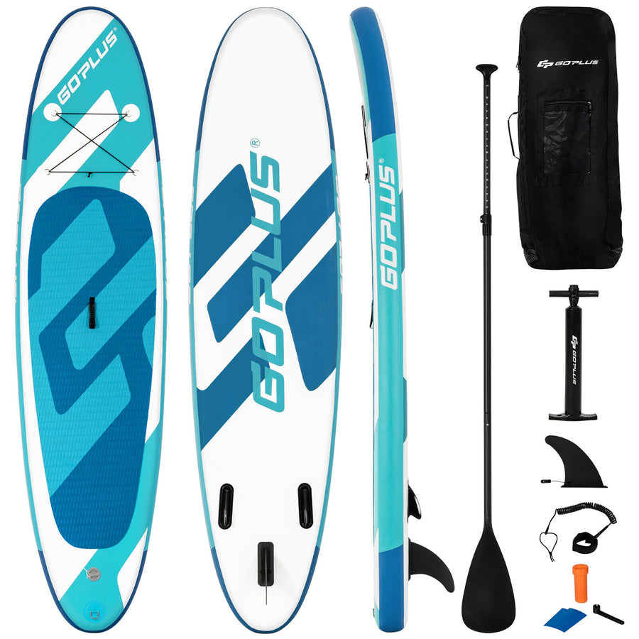 10ft Inflatable Stand Up Paddle Board 6 Thick W/ Aluminum Paddle Leash Backpack Image 1