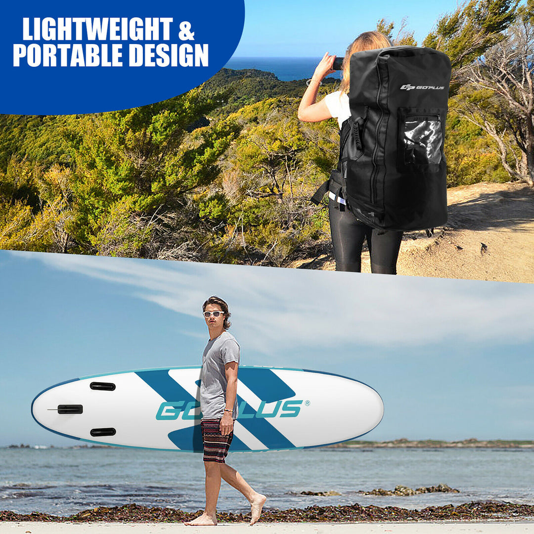 10ft Inflatable Stand Up Paddle Board 6 Thick W/ Aluminum Paddle Leash Backpack Image 10