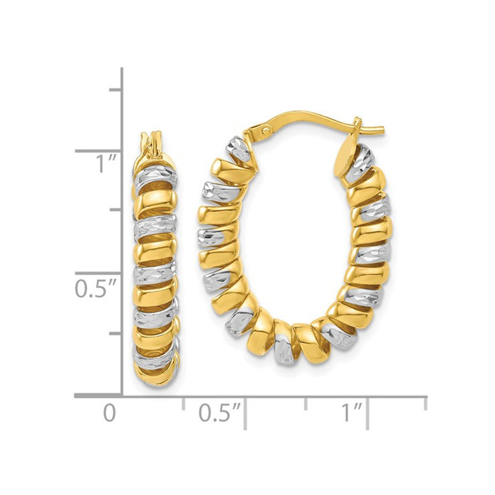 18K Plated Sterling Silver Fusilli Coil Wrap Hoop Earrings Image 3