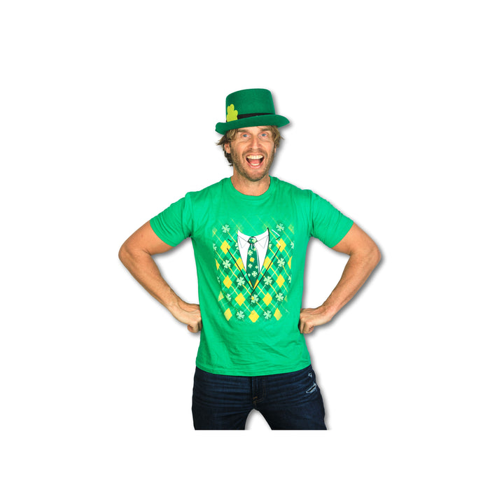 Plaid Green Tuxedo T Shirt Funny Saint Patricks Day Irish Shamrock St Pats Tee Image 4