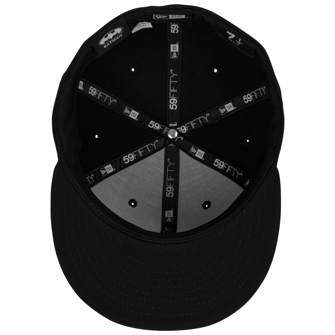 Batman Logo Black on Black Era 59Fifty Fitted Hat Image 4