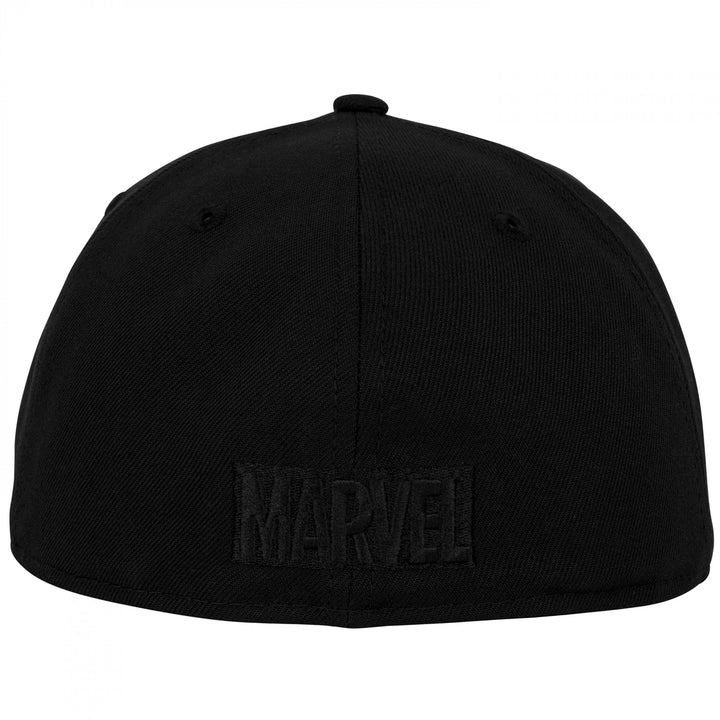 Deadpool Logo Black on Black Era 59Fifty Fitted Hat Image 4