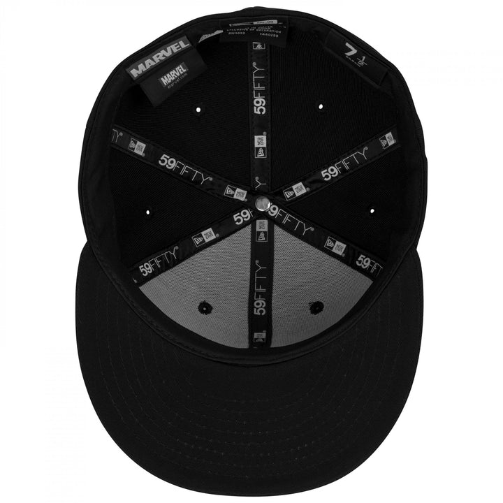 Deadpool Logo Black on Black Era 59Fifty Fitted Hat Image 6