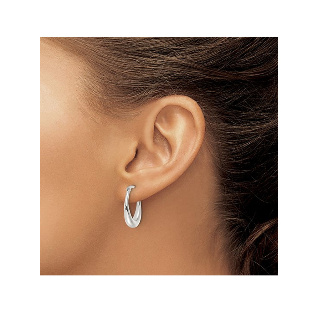 Classic Polished Sterling Silver Hoop Earrings Image 3