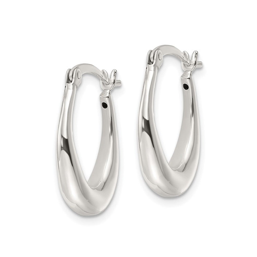 Classic Polished Sterling Silver Hoop Earrings Image 4