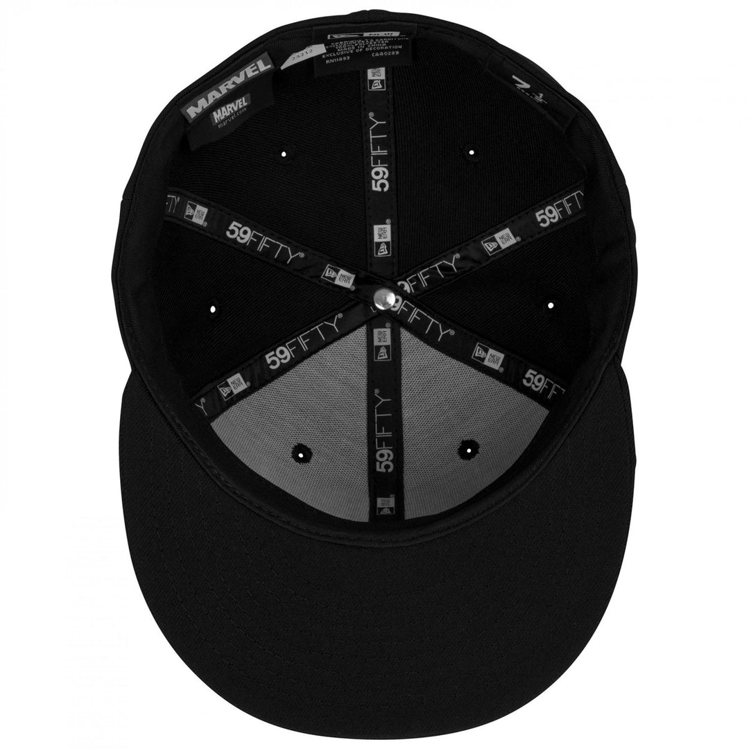 Punisher Logo Black on Black Era 59Fifty Fitted Hat Image 6