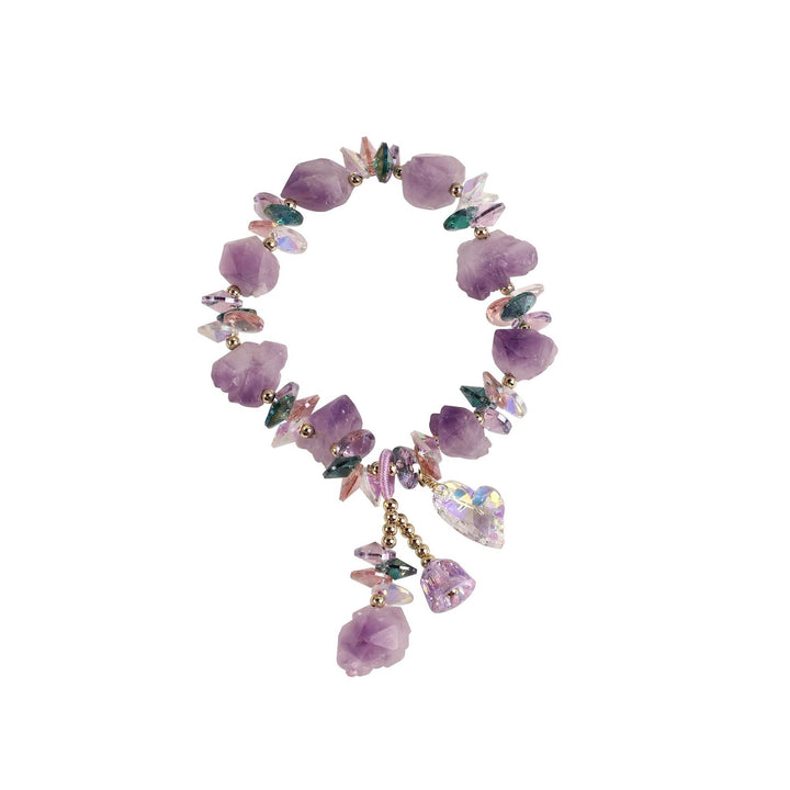 amethyst gravel bracelet irregular raw stone lavender crystal bracelet in Image 4