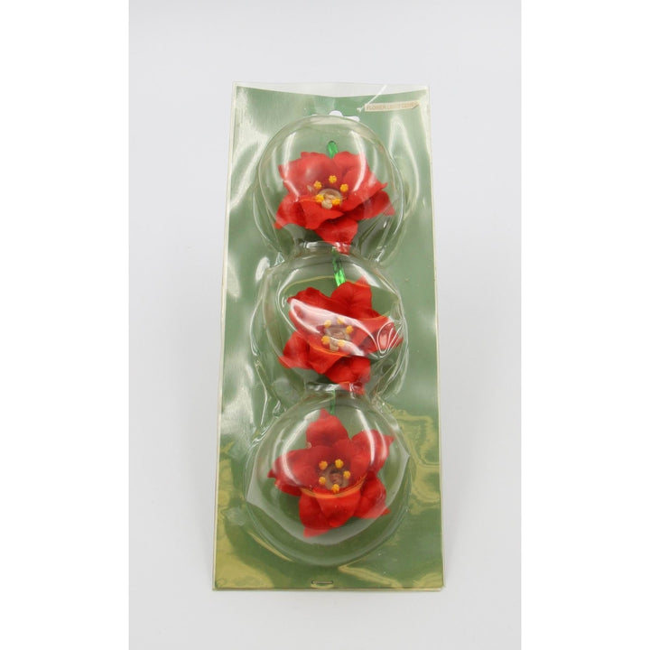 Ceramic Poinsettia Flower Light Covers-Set of 3, Image 4