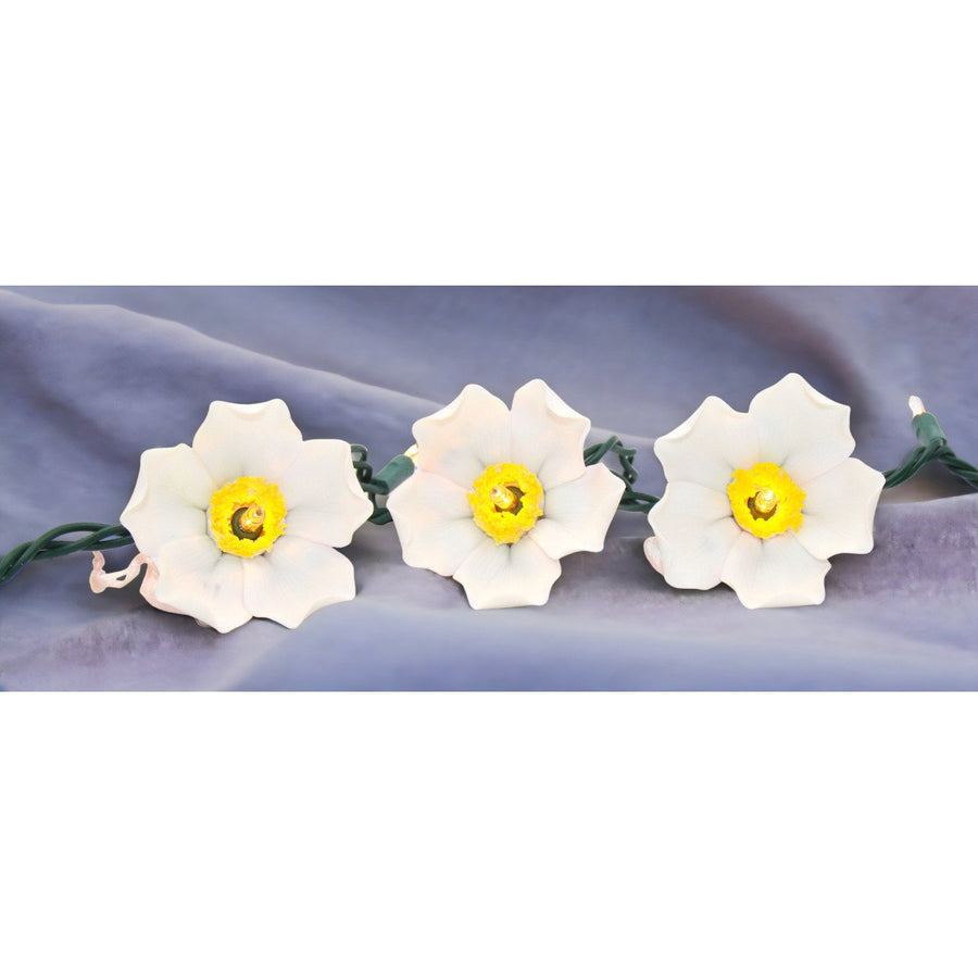 Ceramic White Rose Flower Light Covers, Image 1