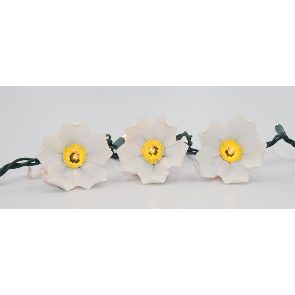 Ceramic White Rose Flower Light Covers, Image 2