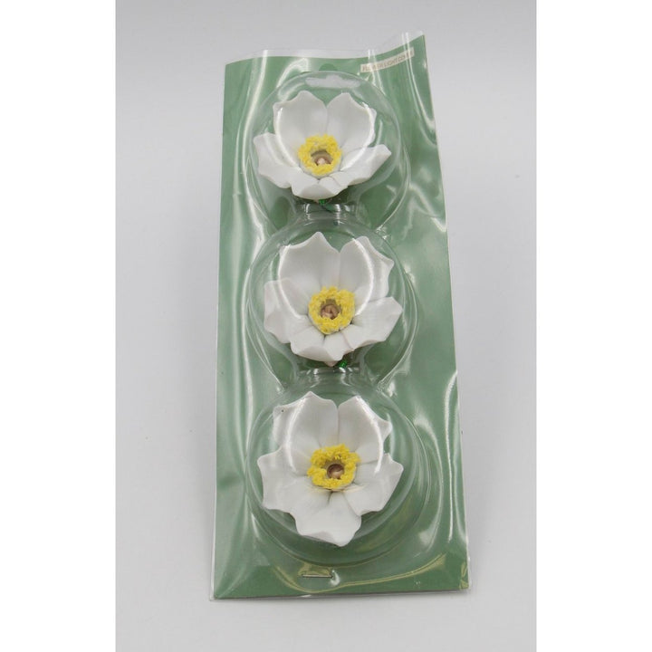 Ceramic White Rose Flower Light Covers 2 3/8" Mom Image 4