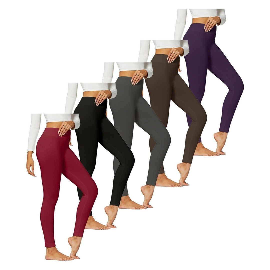 2-Pack: Womens Winter Warm High-Waist Soft Fleece Lined Leggings Image 9