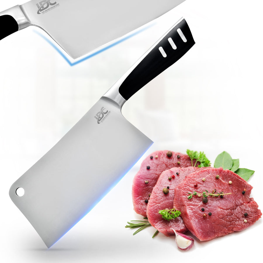 7-Inch Stainless Steel Meat Cleaver Butchers Knife Image 1