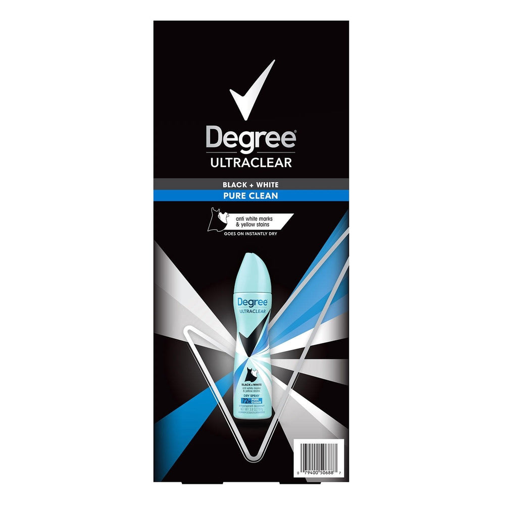 Degree For Women Black and White Dry Spray Deodorant Pure Clean 3.8 Oz (4 Pack) Image 2