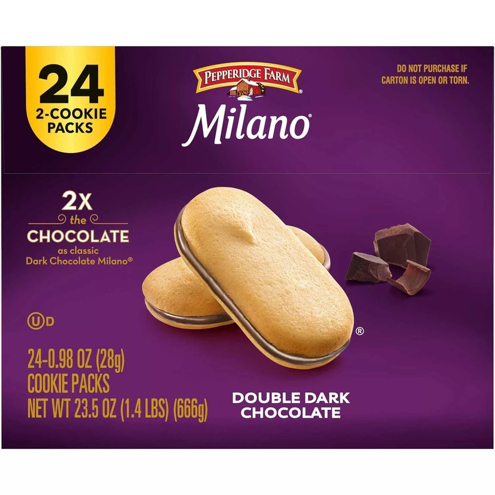 Milano Double Dark Chocolate Cookies 0.98 Ounce (Pack of 24) Image 2