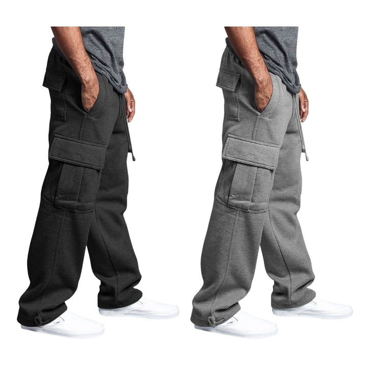 Mens Cargo Jogger Sweatpants Fleece Lined with Pockets Casual and Comfortable Image 4