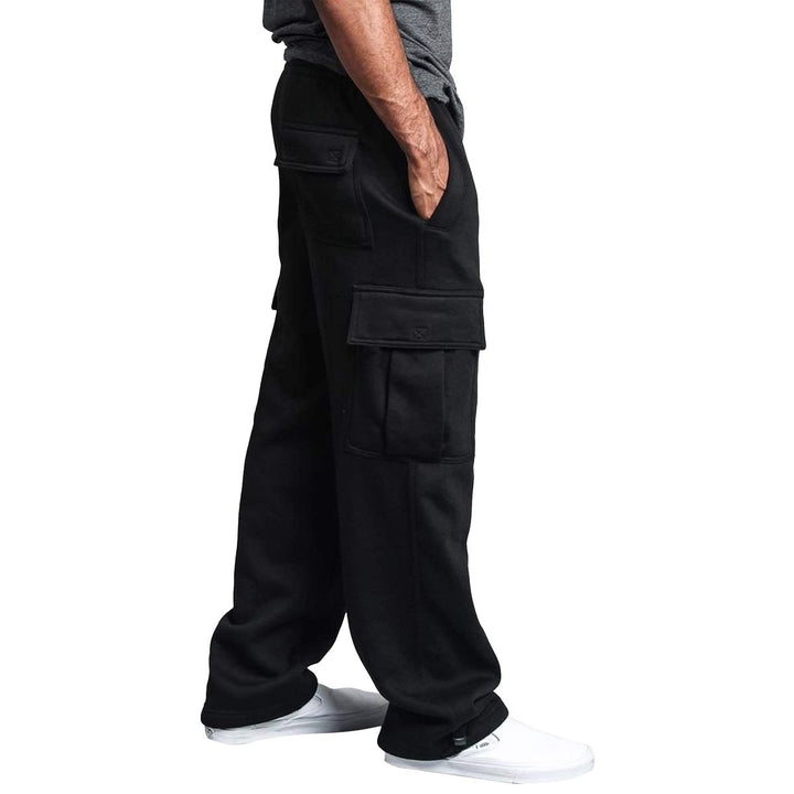 Mens Cargo Jogger Sweatpants Fleece Lined with Pockets Casual and Comfortable Image 4