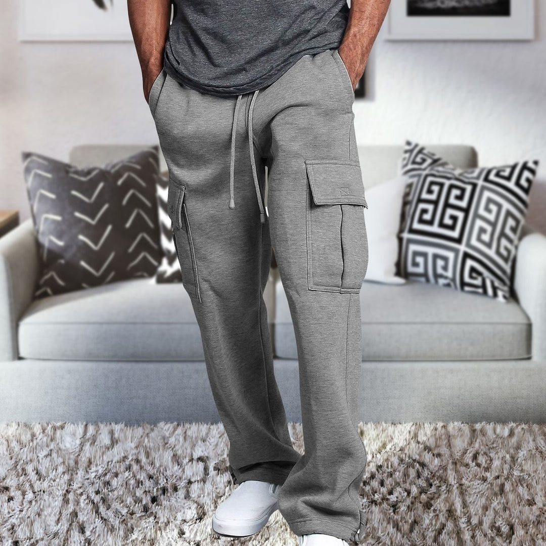 Mens Cargo Jogger Sweatpants Fleece Lined with Pockets Casual and Comfortable Image 10