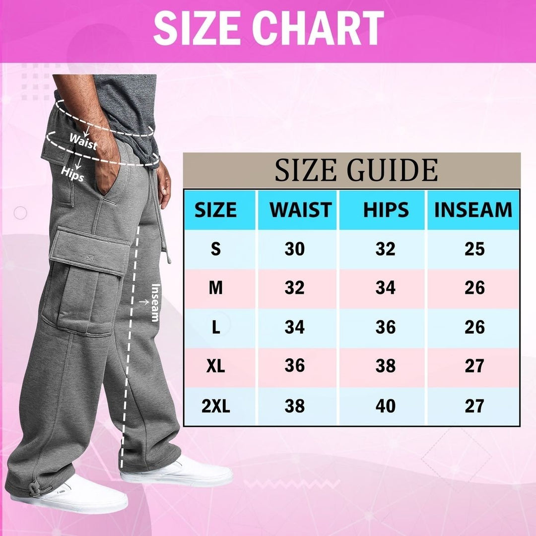 Mens Cargo Jogger Sweatpants Fleece Lined with Pockets Casual and Comfortable Image 12