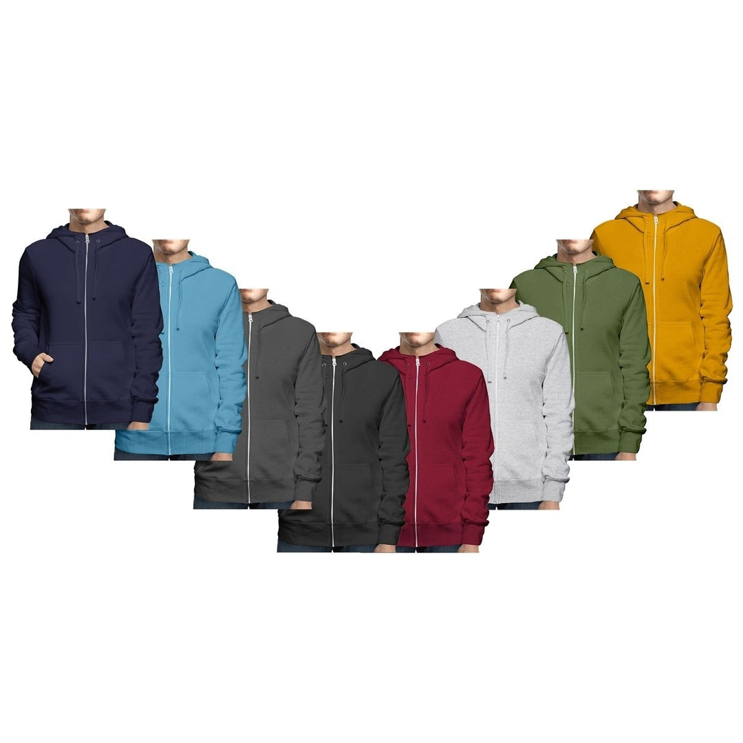 Mens Winter Fleece Lined Zip-Up Hoodie Sweatshirt 2-Pack Assorted Colors Image 3