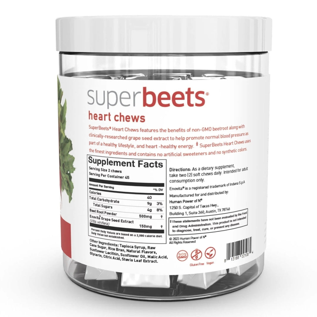 HumanN SuperBeets Heart Chews, Pomegranate Berry (90 Count) Image 3
