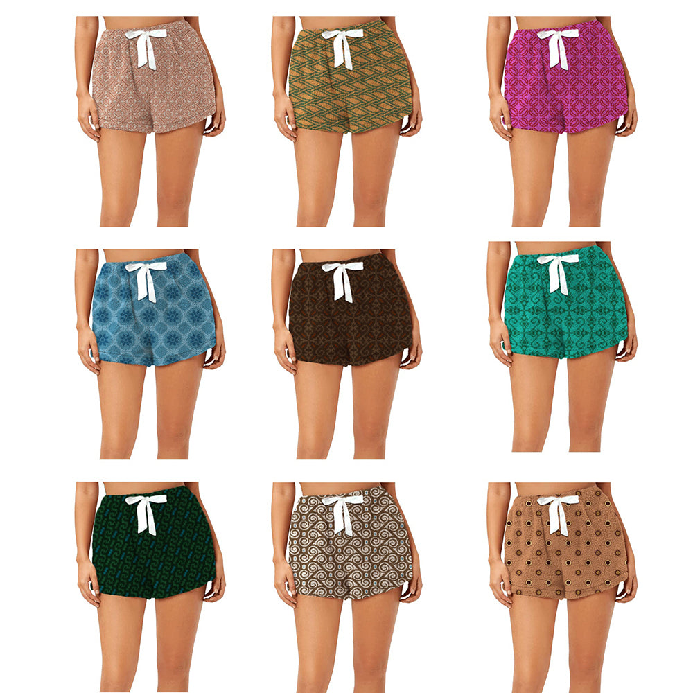 5-Pack: Womens Ultra Plush Micro-Fleece  Soft Printed Pajama Shorts Image 8