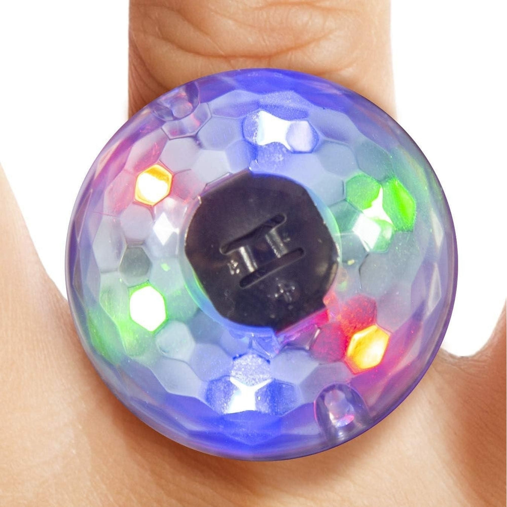 Disco Ring Light-Up LED Glowing Plastic Party Accessory Color Changing Mighty Mojo Image 2