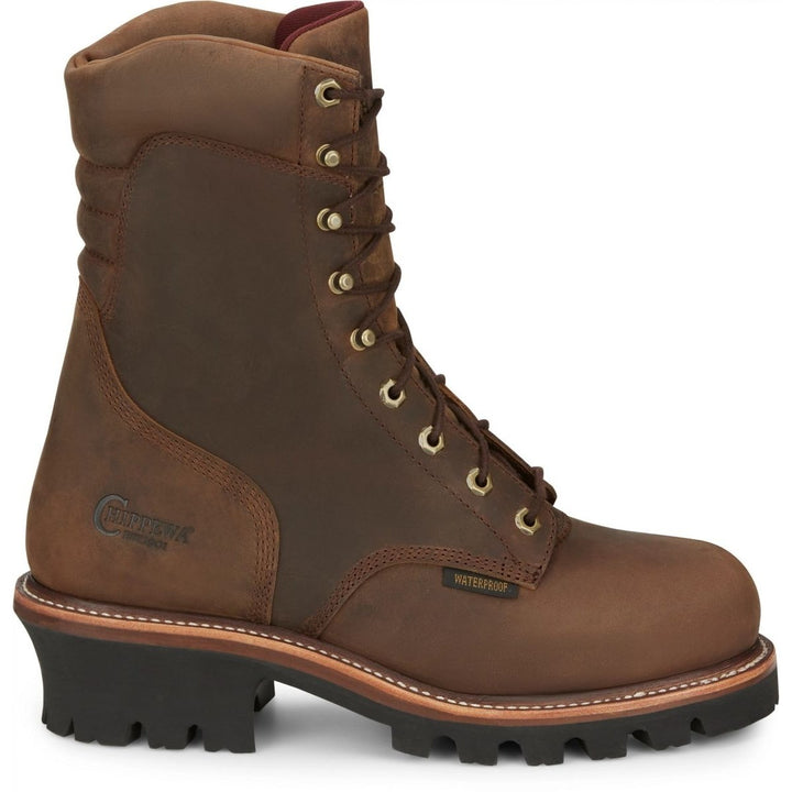 Chippewa Mens 9" Super DNA Steel Toe Waterproof Insulated Logger Work Boot Bay Apache - 59405 ONE SIZE BROWN Image 2