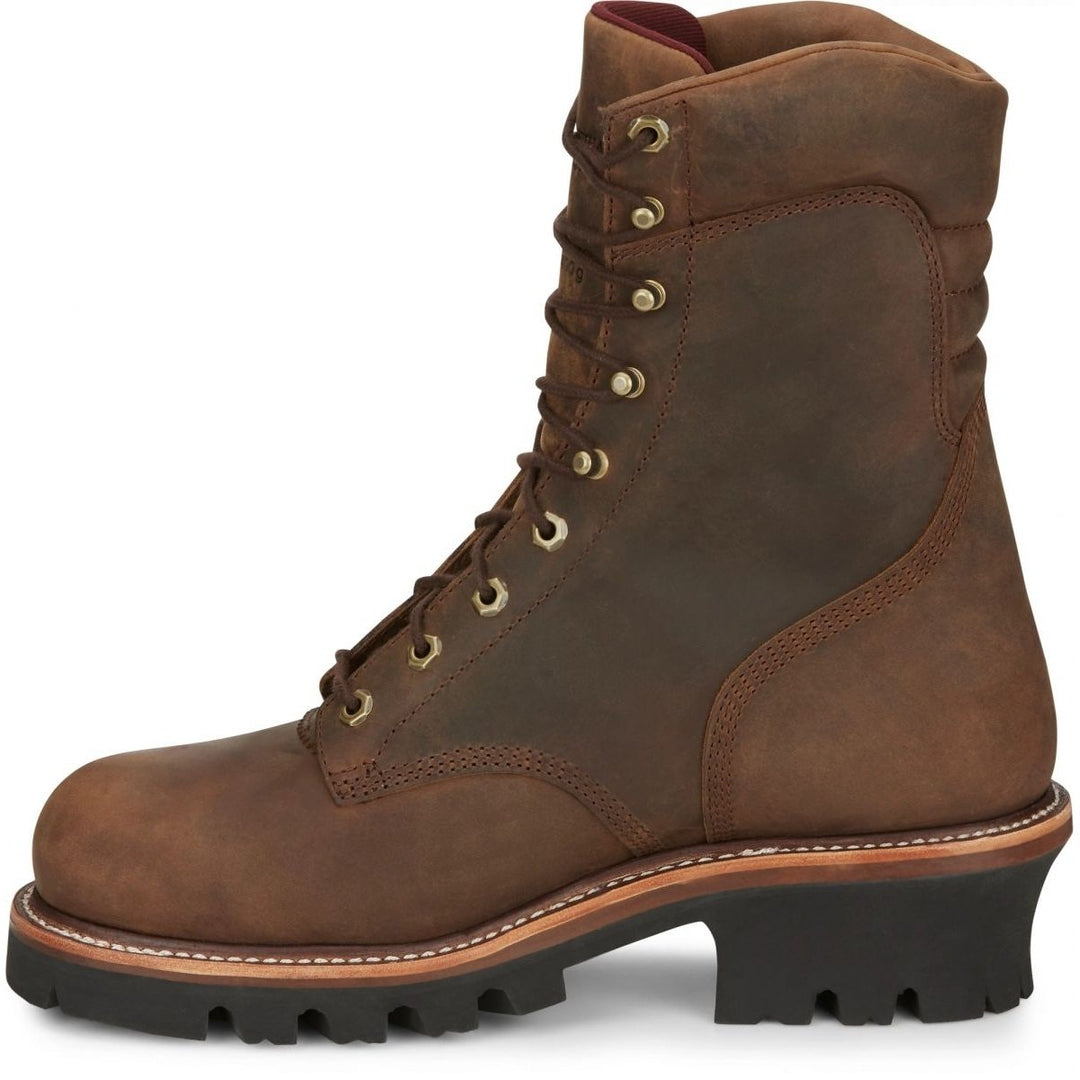 Chippewa Mens 9" Super DNA Steel Toe Waterproof Insulated Logger Work Boot Bay Apache - 59405 ONE SIZE BROWN Image 3