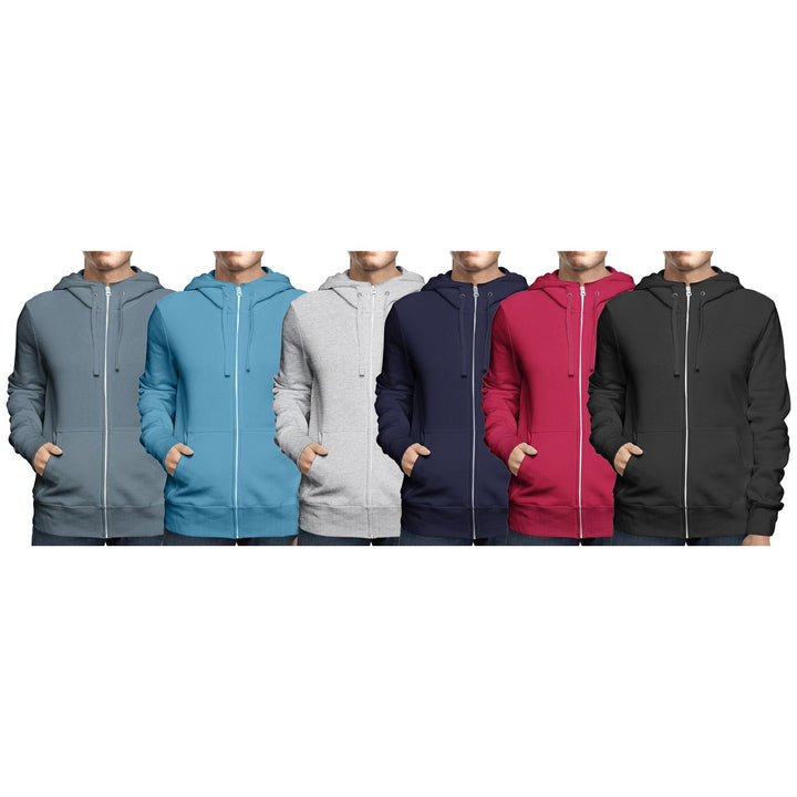 2-Pack: Mens Winter Warm Soft Full Zip-Up Fleece Lined Hoodie Sweatshirt Image 10