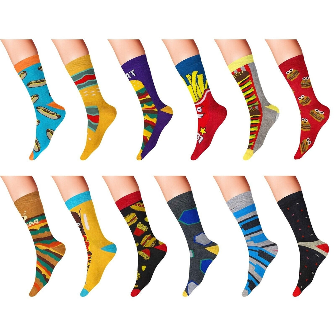 30-Pairs: Mens James Fiallo Premium Quality Fun Printed Dress Socks Image 9