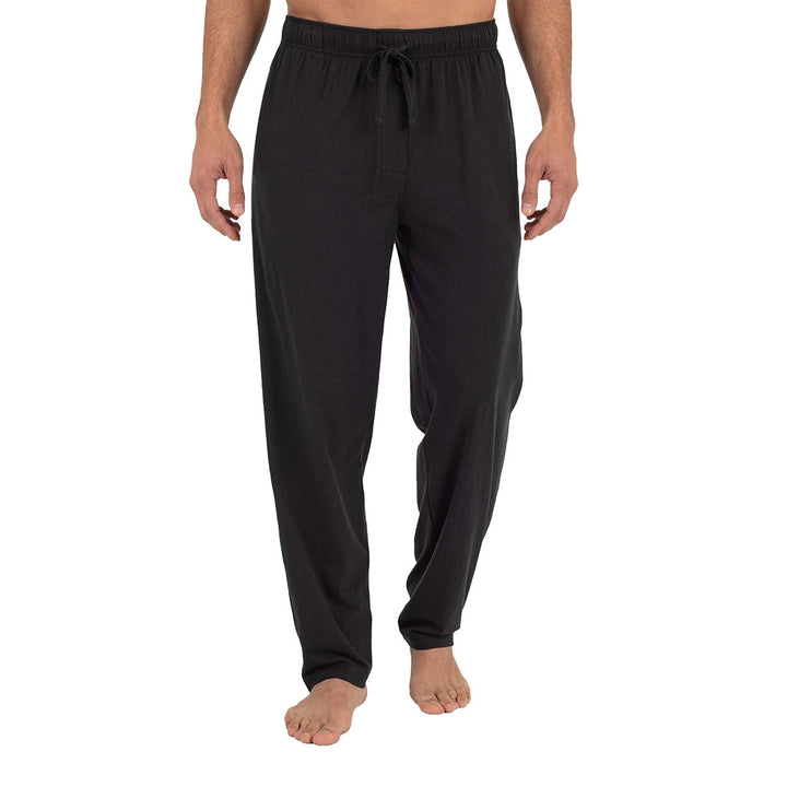 Mens Cotton Jersey Knit Pajama Pants 2-Pack Soft Lounge Sleepwear Wide Leg Image 6