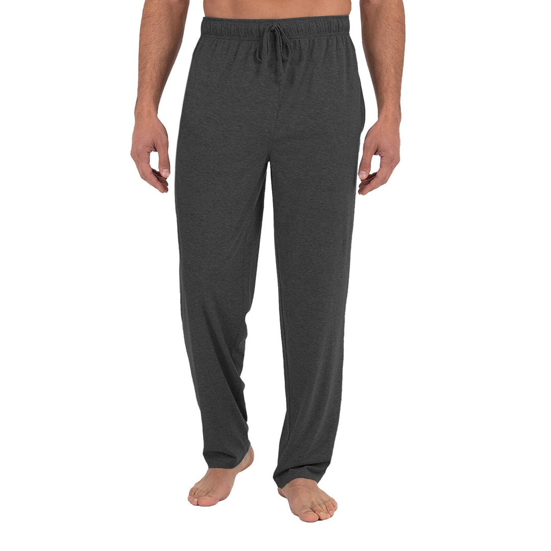 Mens Cotton Jersey Knit Pajama Pants 2-Pack Soft Lounge Sleepwear Wide Leg Image 8