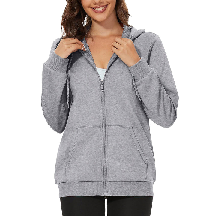 Womens Winter Fleece Lined Hoodie Full Zip Up 2-Pack Soft Blend Comfort Image 7