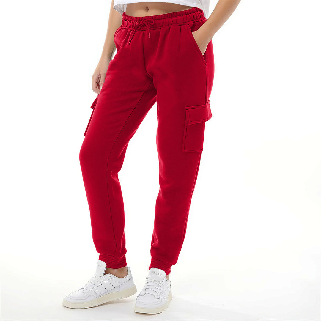 Womens Ultra-Soft Fleece Lined Cargo Joggers 3-Pack Casual Winter Pants Image 7