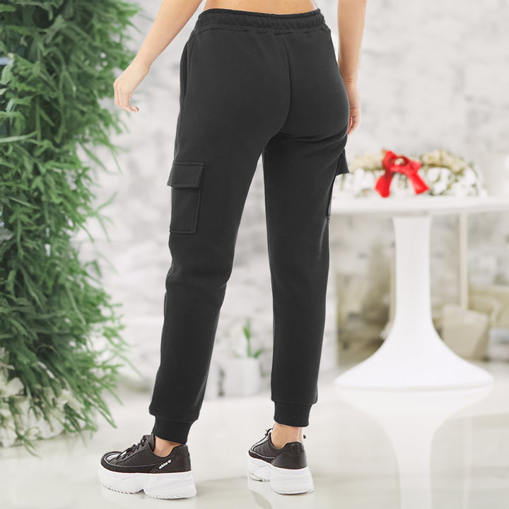 Womens Ultra-Soft Fleece Lined Cargo Joggers 3-Pack Casual Winter Pants Image 9