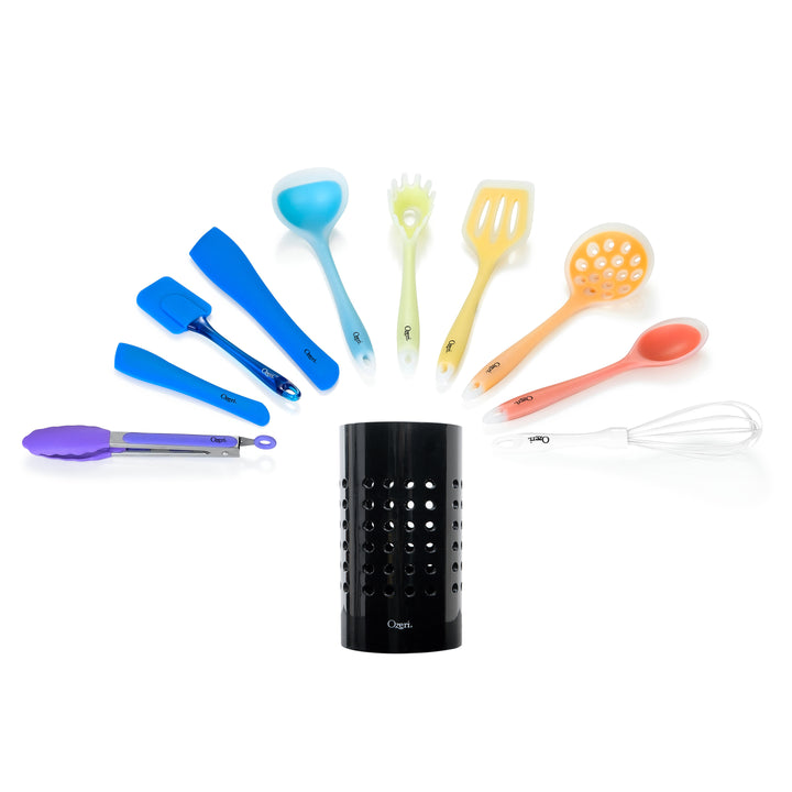 Ozeri 11-Piece Multicolor Silicone Utensil Set BPA-Free Heat-Resistant Kitchen Tools Image 8